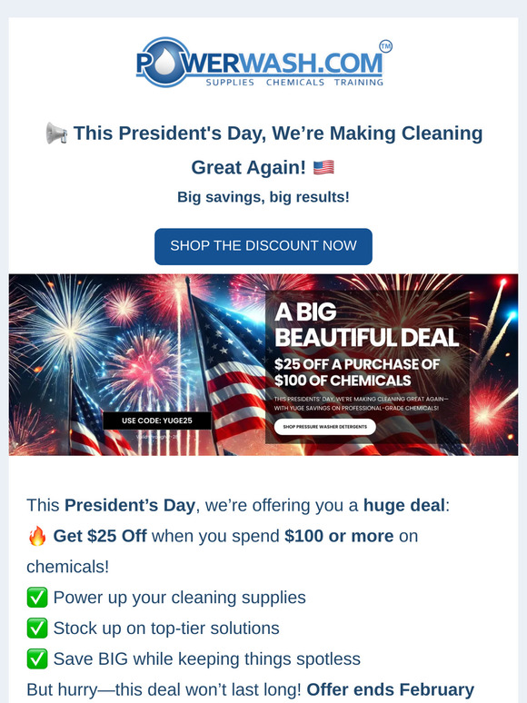 Make Cleaning Great Again – $25 Off Your Order!