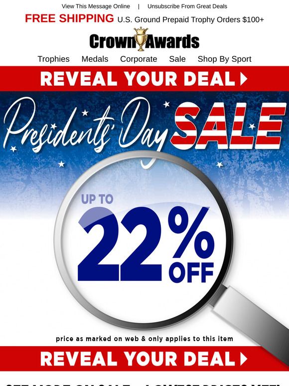 22% Off a Bestseller – Presidents' Day Sale