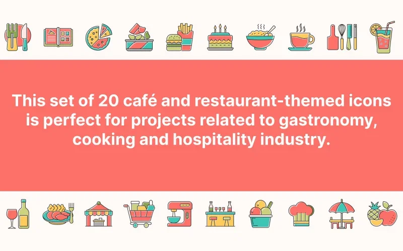 Free Icon Set for Cafes and Restaurants