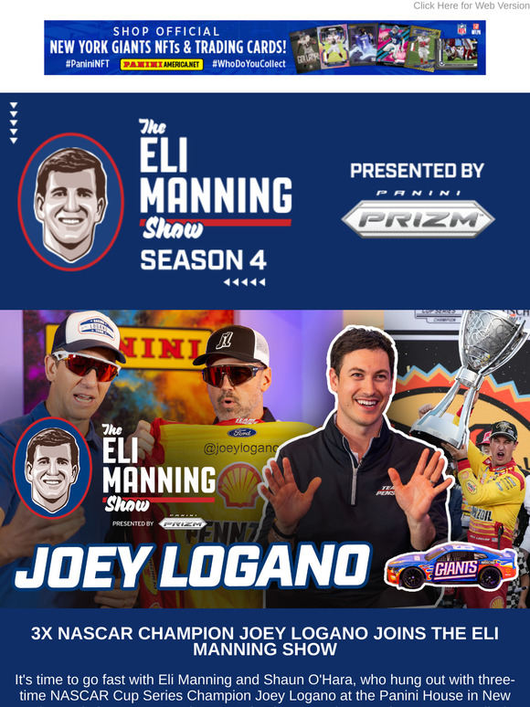 3x NASCAR Champion Joey Logano joins The Eli Manning Show