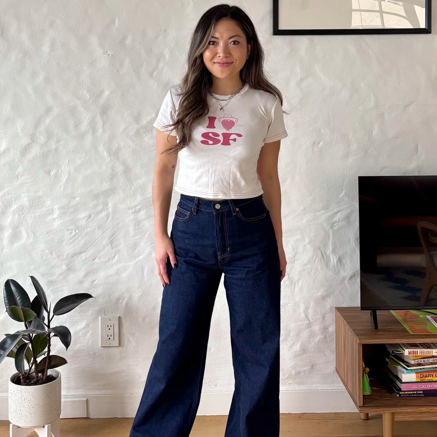 Cary High Rise Slouchy Wide Leg Jeans in Ondine