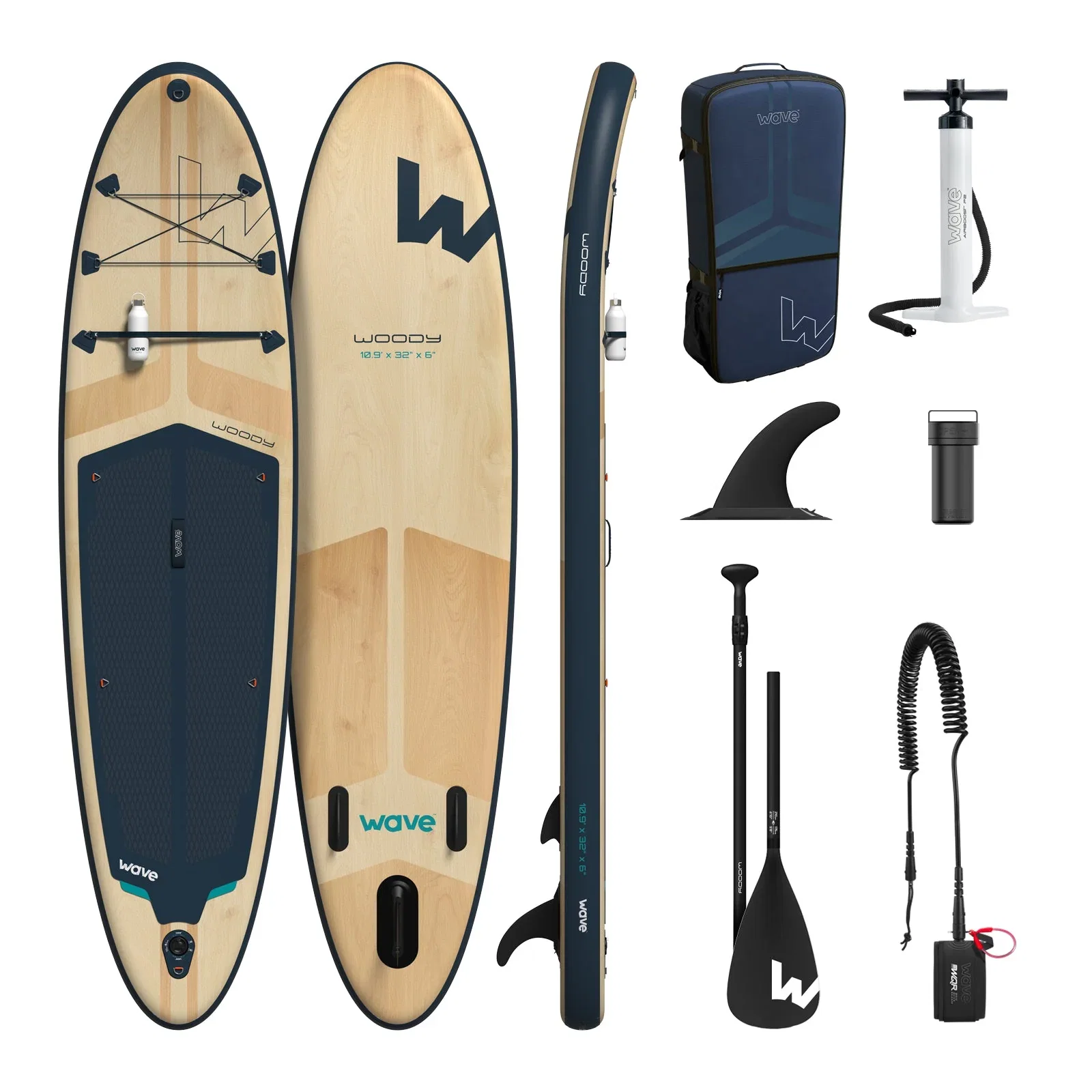 Image of Woody 2.0 SUP | Inflatable Paddle Board | 10'9ft | Navy
