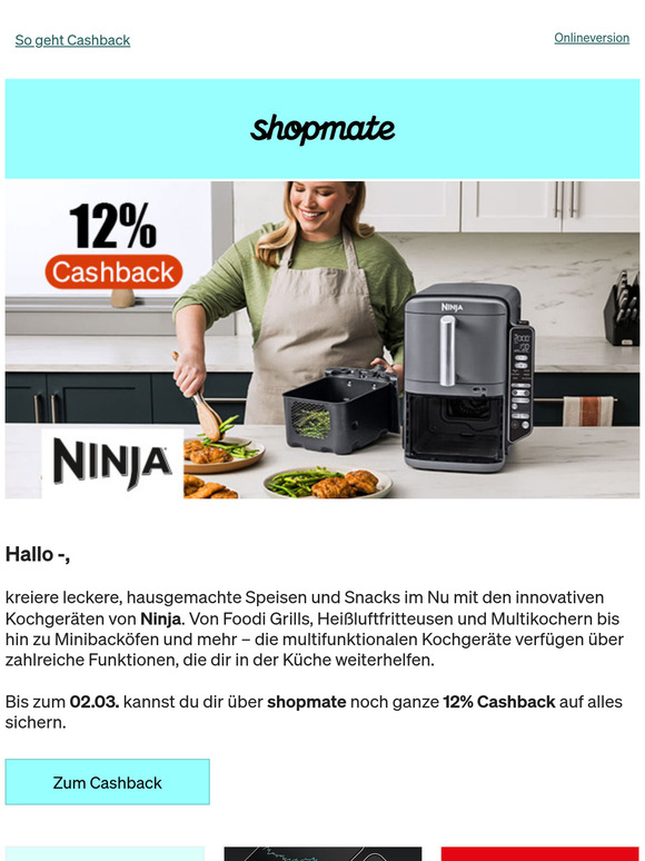 12% Cashback auf alles bei Ninja