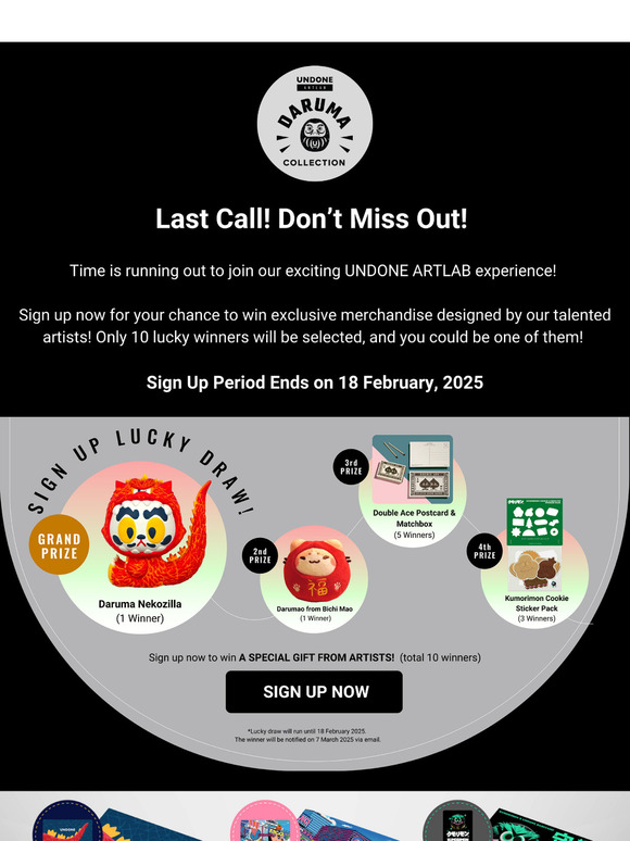 ⏳ Time is running out! Last chance to sign up for the Daruma collection!