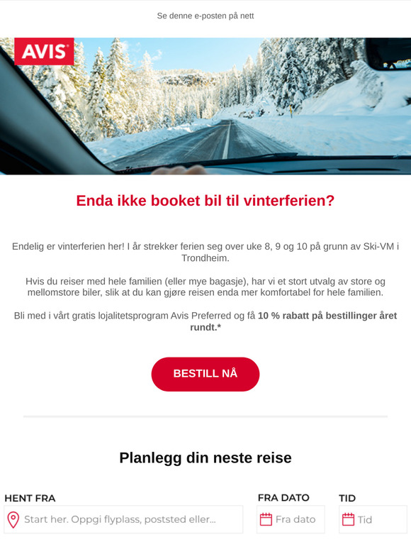 Vinterferie: sikre deg leiebil