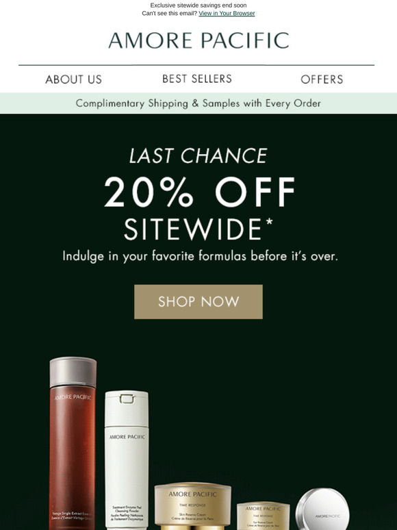 Last Chance! 20% Off Every Formula