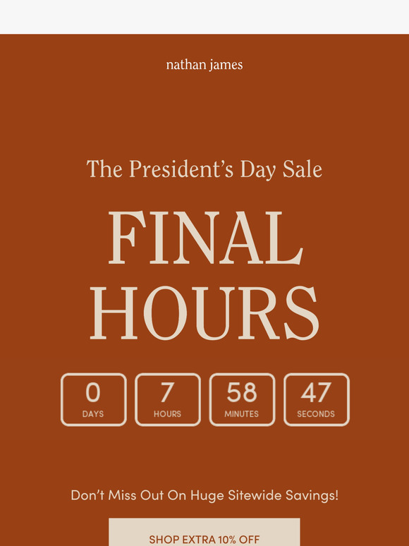FINAL HOURS for up to 60% off!