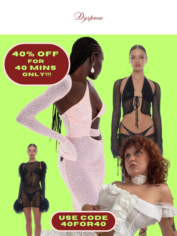 40% off for 40 mins!