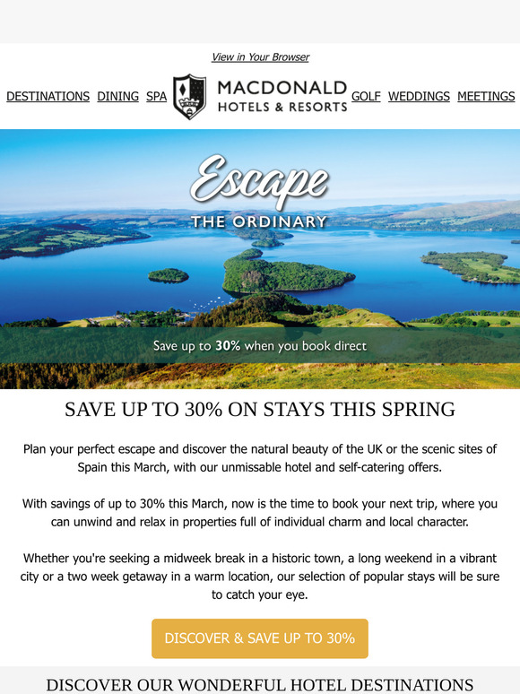 Save Up To 30% On Your Spring Stay, !