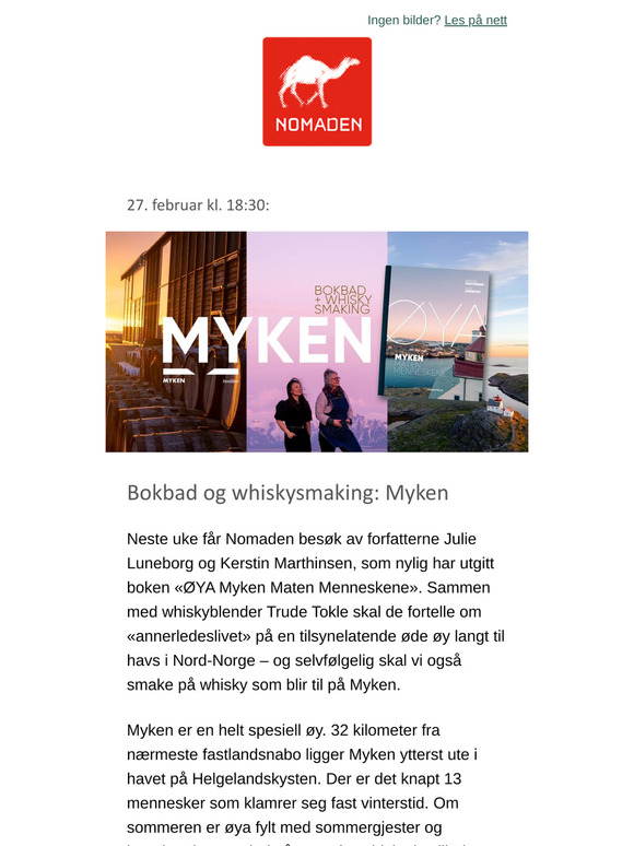 Bokbad og whiskysmaking på Nomaden!