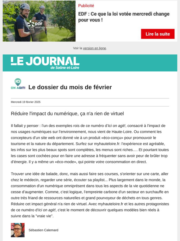 Ici on agit I Comment réduire l'empreinte du numérique