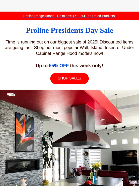 Sale Ending Soon! Up To 55% OFF Our Best Selling Range Hoods GOING FAST! 🛒💥