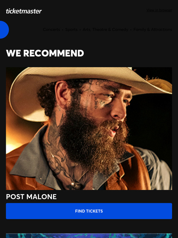 Post Malone, Download XXII – More acts added, Cirque du Soleil: Corteo – Must end 2 March plus many more!
