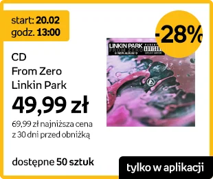 Start: 20.02 godz. 13:00 | CD From Zero Linkin Park | 49,99 zł | 69,99 zł najniższa cena z 30 dni przed obniżką | dostępne 50 sztuk | -28% | Tylko w aplikacji