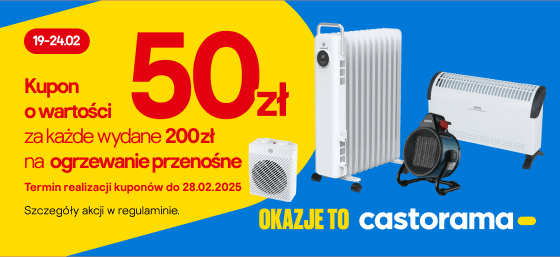 Kupon o wartości 50zł za każde wydane 200złna ogrzewanie przenośne