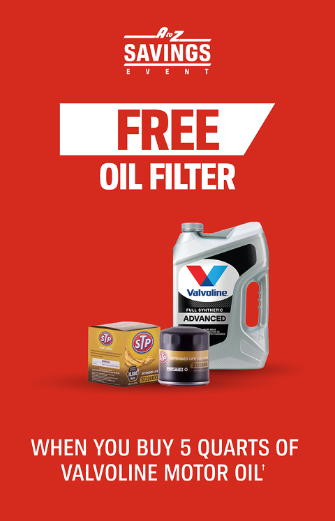 A to Z SAVINGS EVENT| FREE OIL FILTER