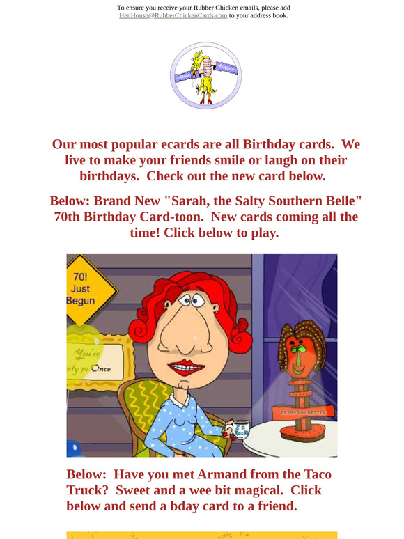 New Sarah the Salty Southern Belle on a 70th Birthday