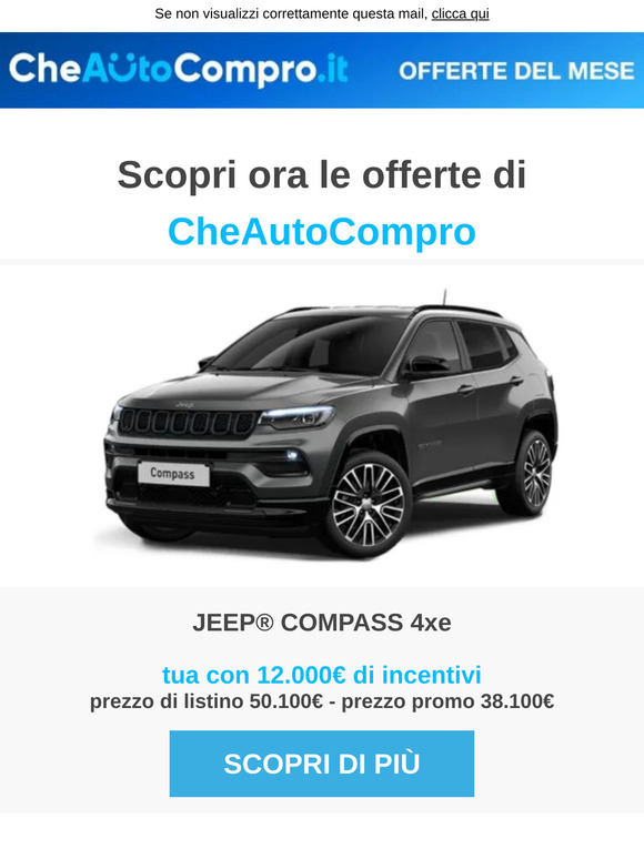 Scopri ora le offerte del mese su CheAutoCompro.it!