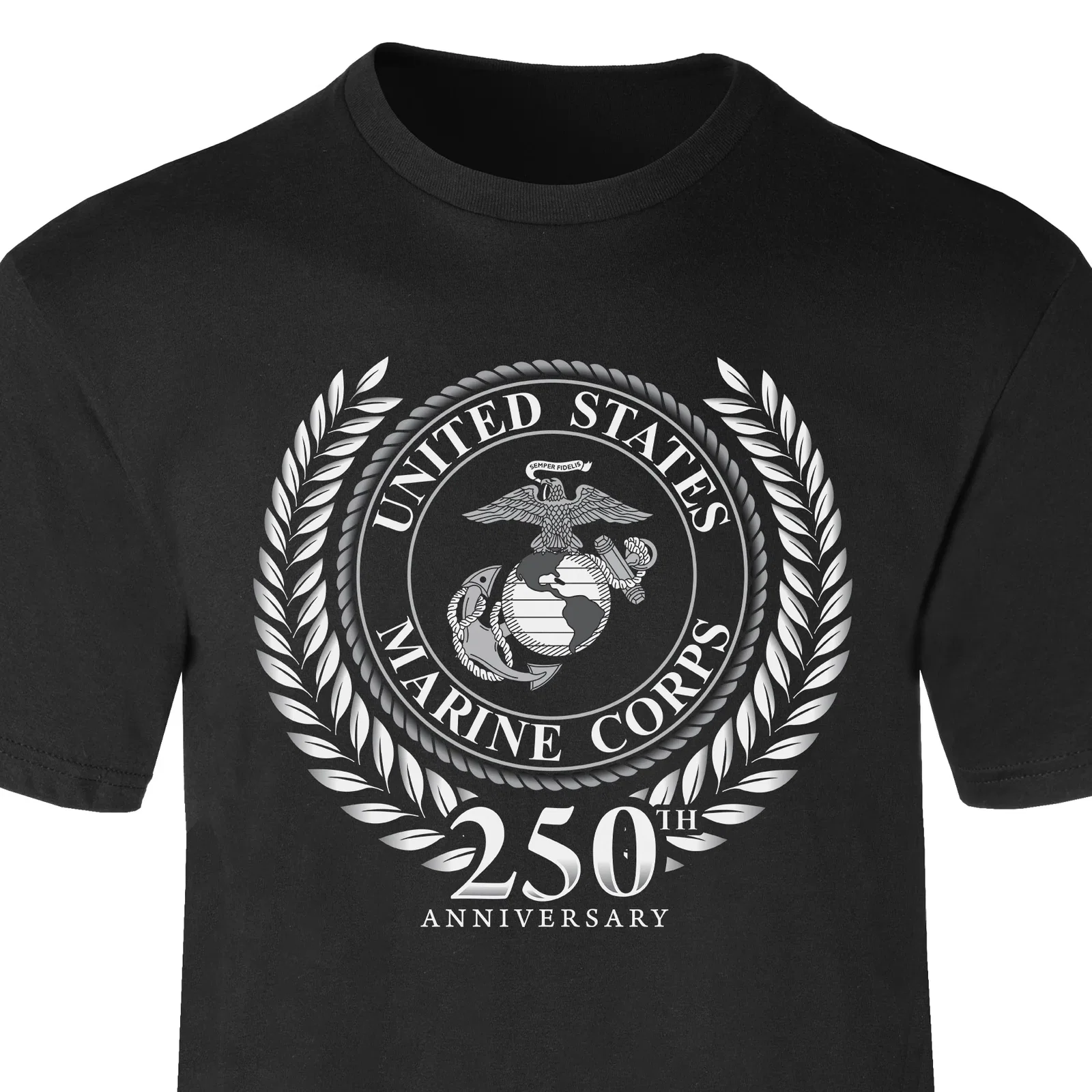Image of USMC 250th Anniversary Grayscale T-shirt