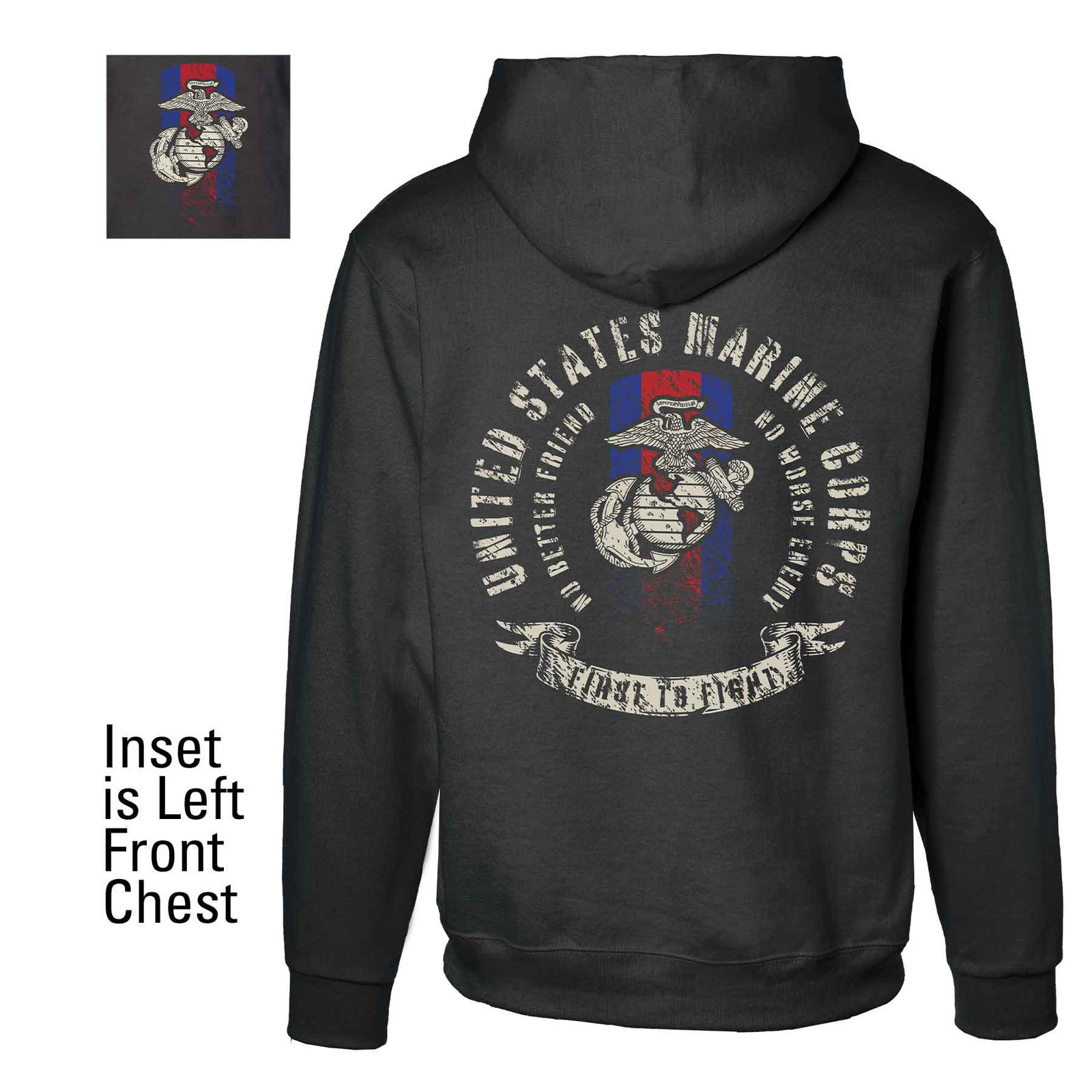 Image of USMC Blood Stripe EGA Hoodie
