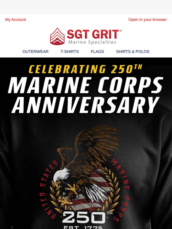 Sgt. Grit Marine Specialties New 250th Marine Corps Birthday Shirts