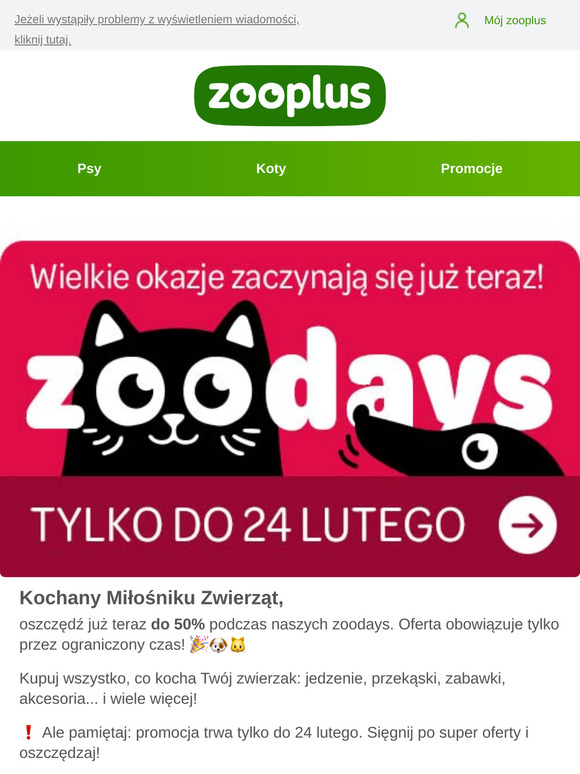 🎉 Nawet 50% zniżki na ulubione produkty 🐶🐱