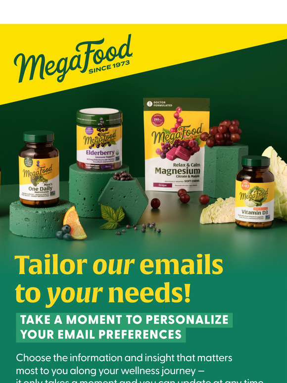 Personalize Your MegaFood Experience