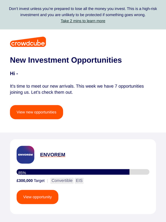 New Investment Opportunities