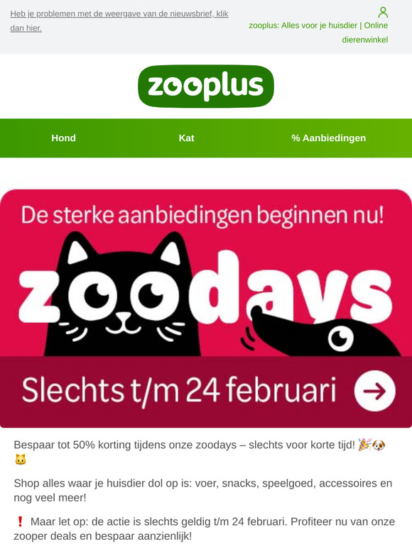 🎉 Tot 50% korting op onze populairste producten 🐶🐱