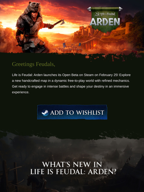 Mark Your Calendar – Life is Feudal: Arden Arrives on Steam on February 25th!