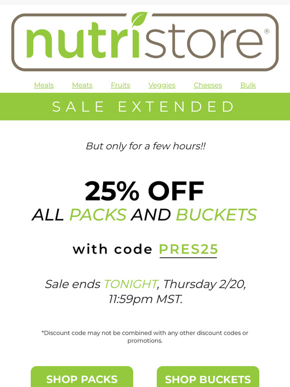 SALE EXTENDED - 25% Off Packs + Buckets ⏰