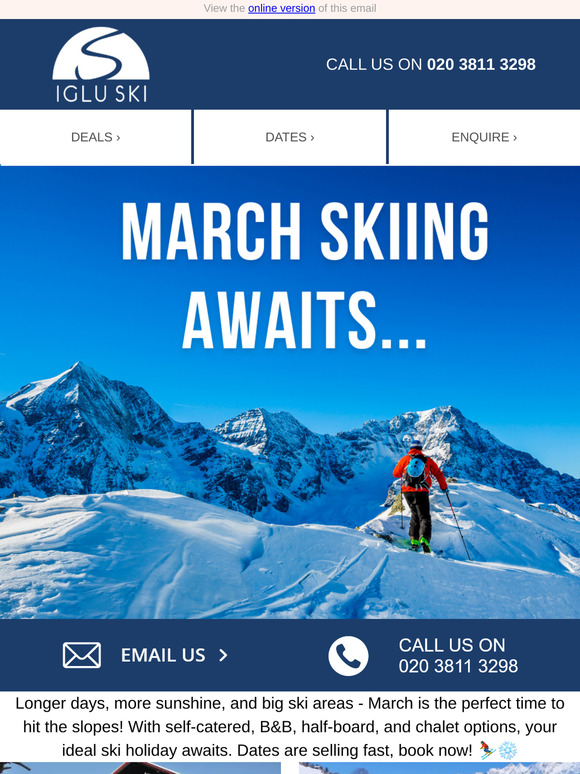 March Ski Escapes from £332pp – Book Before It’s Too Late! ⏳❄️
