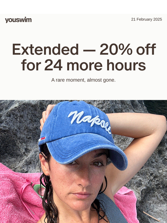 We're extending — 20% off for 24 more hours.