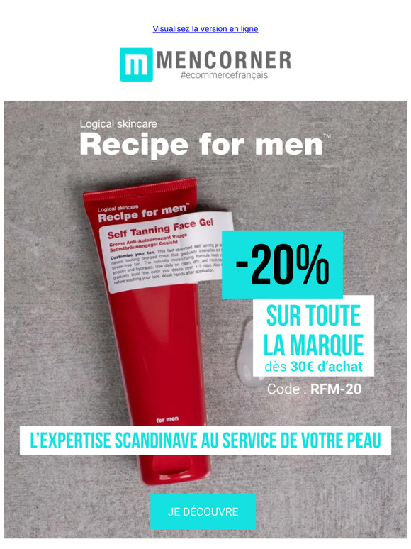 -20% sur Recipe For Men dès 30€ d'achat !