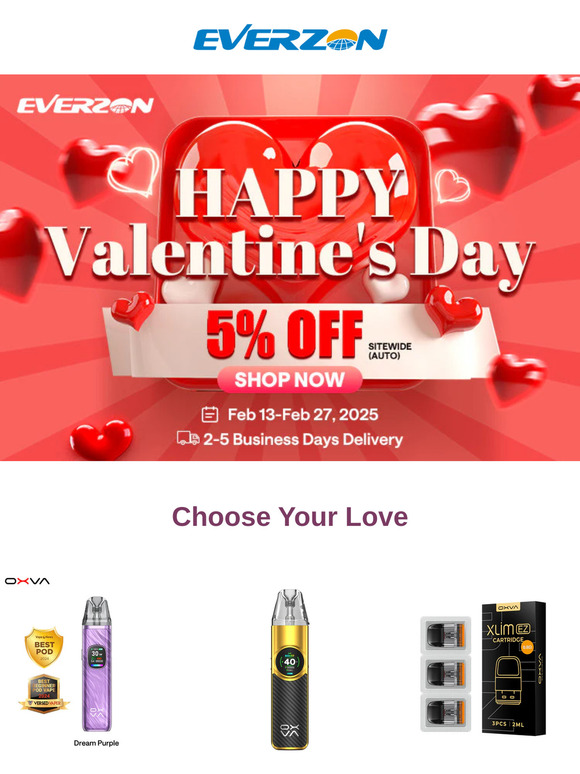💘 Everzon Valentine's Day Sale Still On! Get 5% OFF Sitewide!