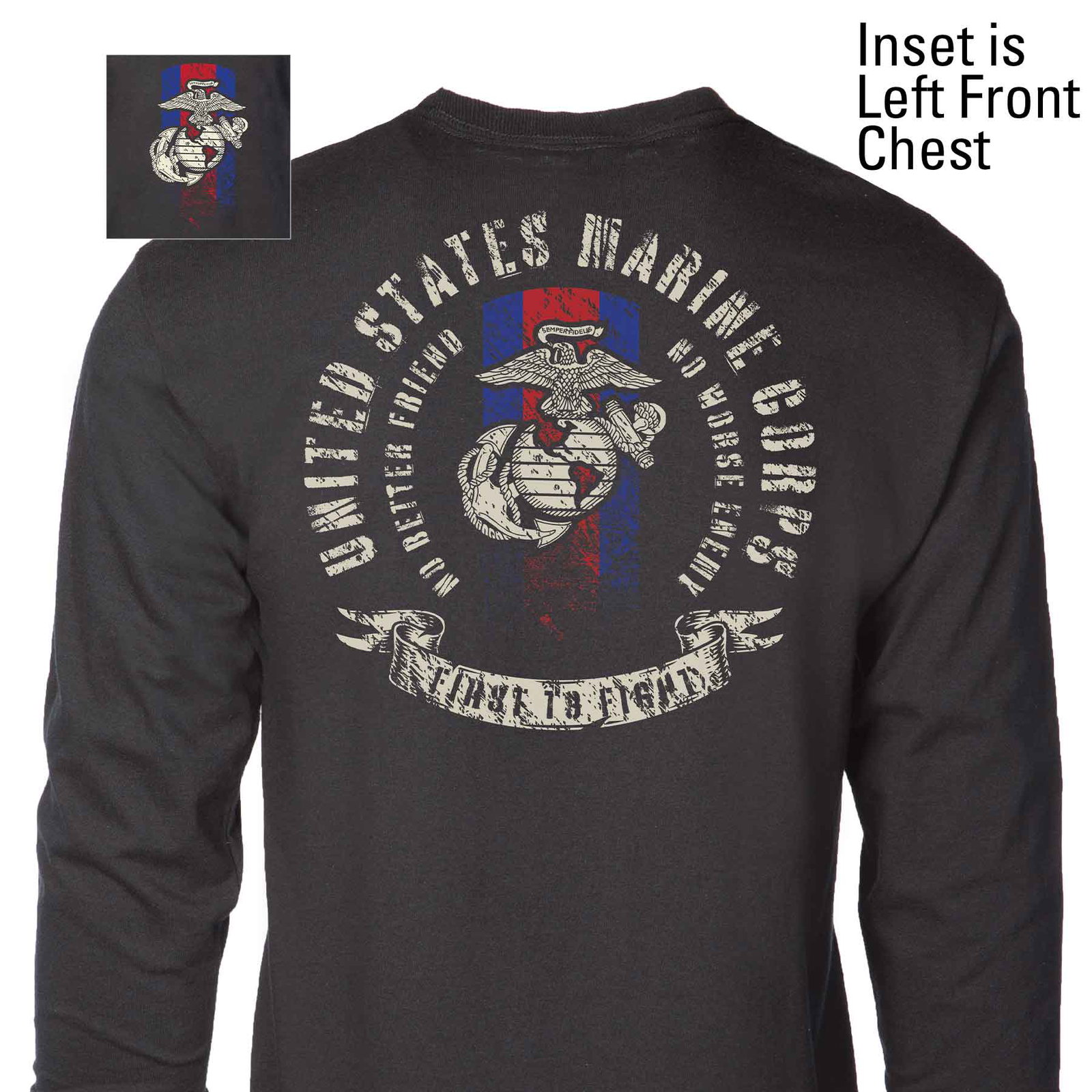Image of USMC Blood Stripe Long Sleeve