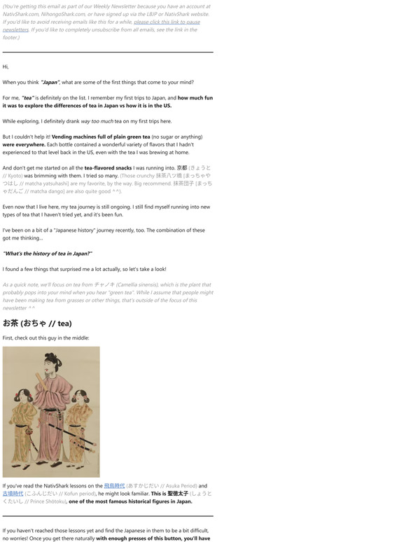 When did Japan start drinking tea?