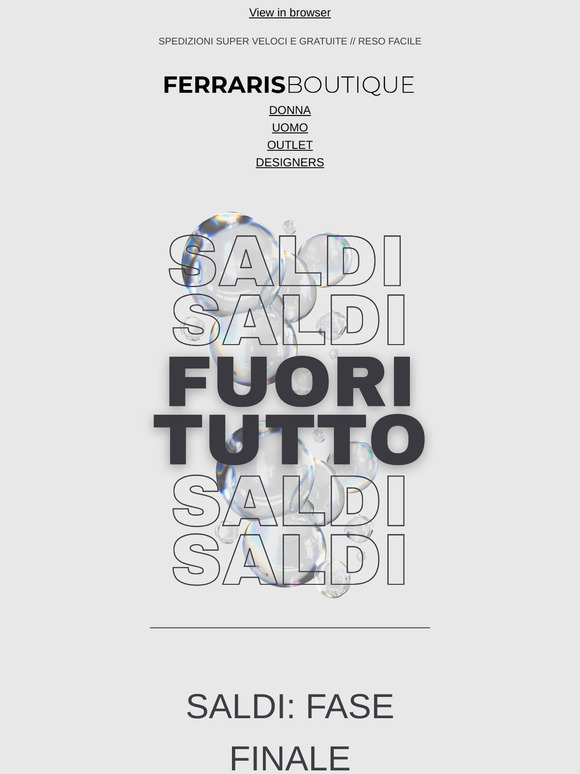 ⚠️ FUORI TUTTO: SALDI FINO AL 60%! ⚠️