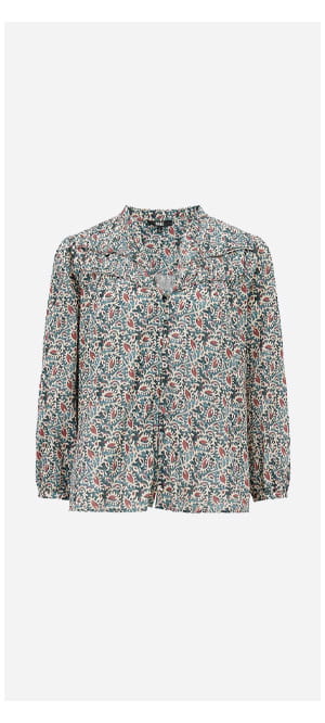 Arlette Blouse In Botanical Blue Multi