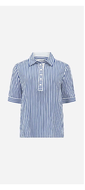 Snap Polo Top In Marine Blue