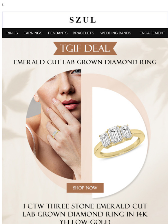 TGIF DEAL - Emerald Cut Lab Grown Diamond Ring