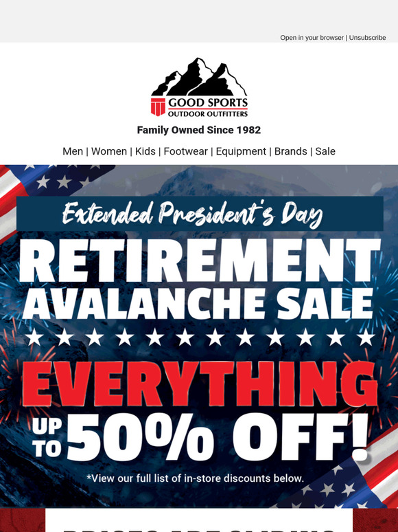 EXTENDED President's Day Sale up to 50% OFF!