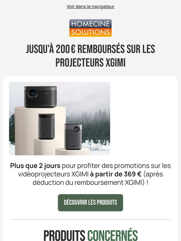 Jusqu'à 200 € remboursés sur les projecteurs XGIMI !