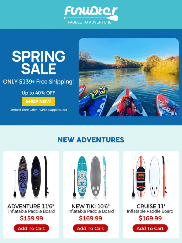 SUP Spring Sale! Only $139 + Up to 40% OFF – Limited Time! 🌊