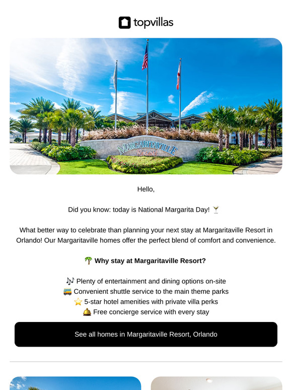 🍸 Take a look at Margaritaville Resort this Margarita Day!