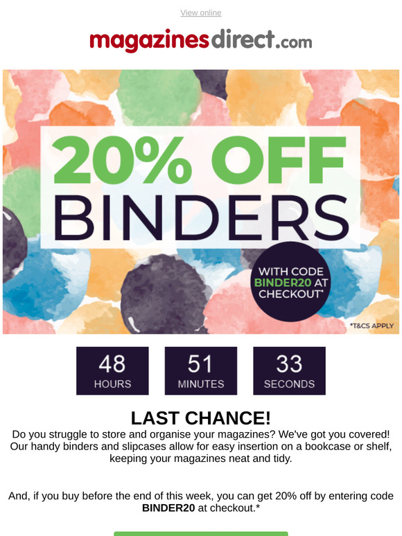 LAST CHANCE - 20% off stylish magazine storage solutions