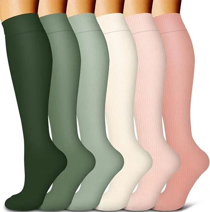 ROYALUCK 6 Pairs Compression Socks, Medical Athletic Calf Socks for Injury Recovery &amp; Pain Relief