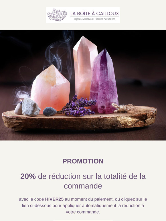 PROMOTION: -20% de remise sur toute la boutique avec le code HIVER25 jusqu'au 3 mars