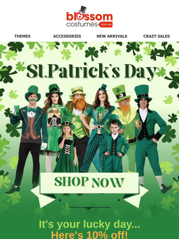 Lucky You! Get 10% Off St. Patrick’s Day Costumes 🍀