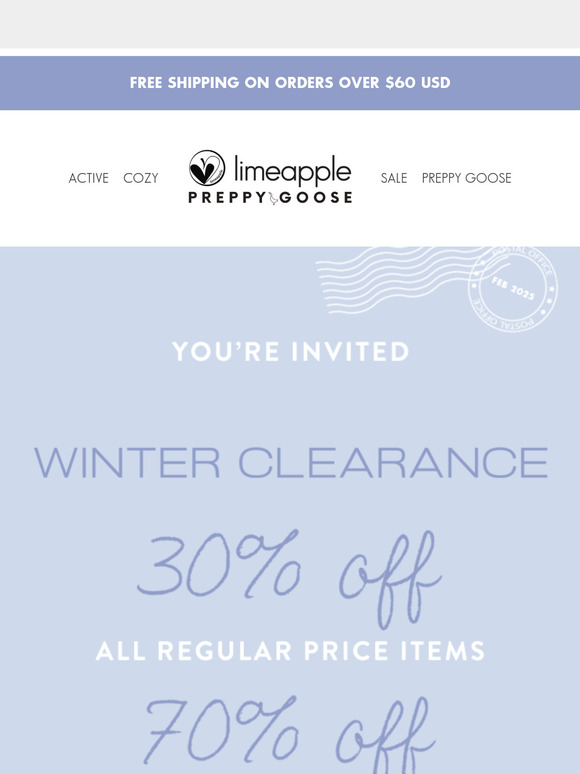 The Winter Clearance Event. Shop 30-70% off sitewide now